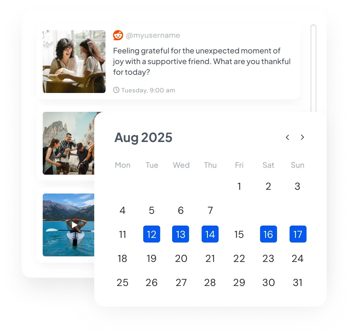 Reddit Social Calendar