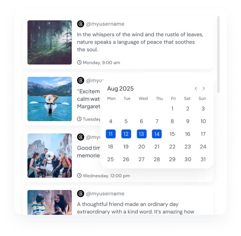 Threads Content Calendar