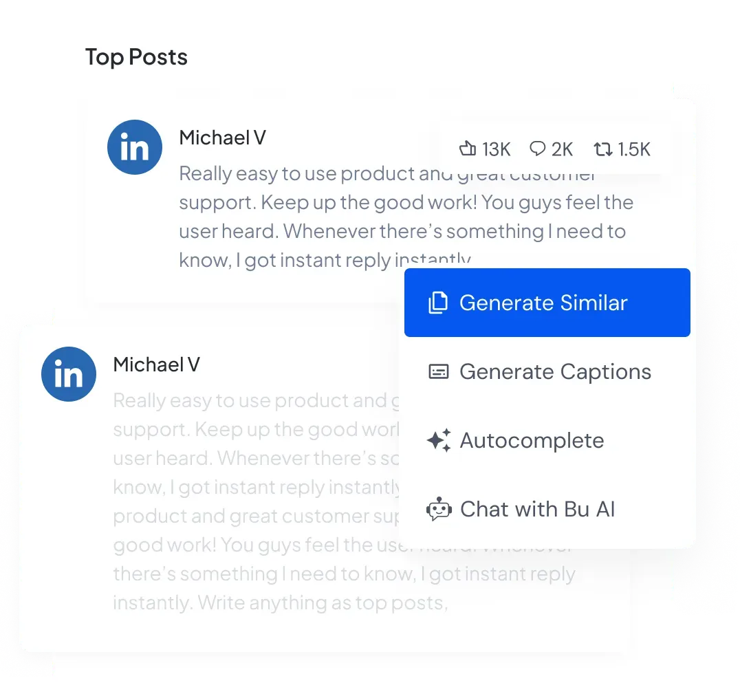 Generate similar post using AI