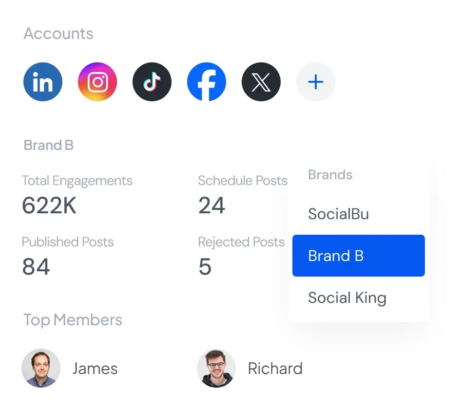 Manage multiple brands