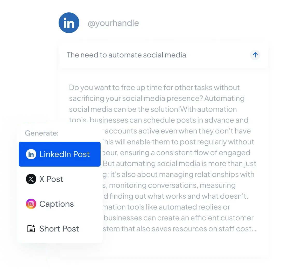 Write LinkedIn posts faster with AI